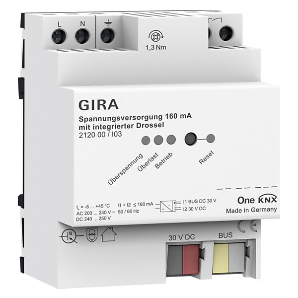 Gira KNX-Spannungsversorgung 160mA Drossel REG 212000